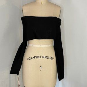HOUSE OF CB Black Sleeveless Crop Top